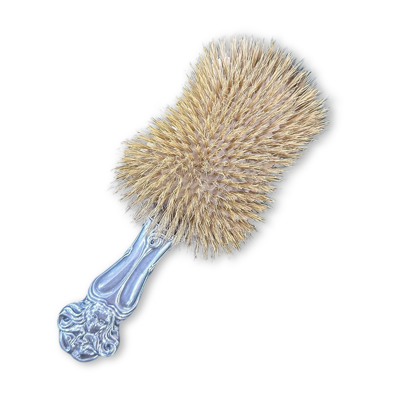 antique silver hair brush