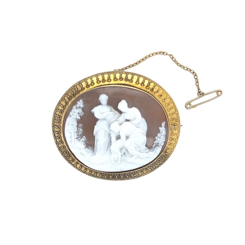 Antique English gold Cameo brooch