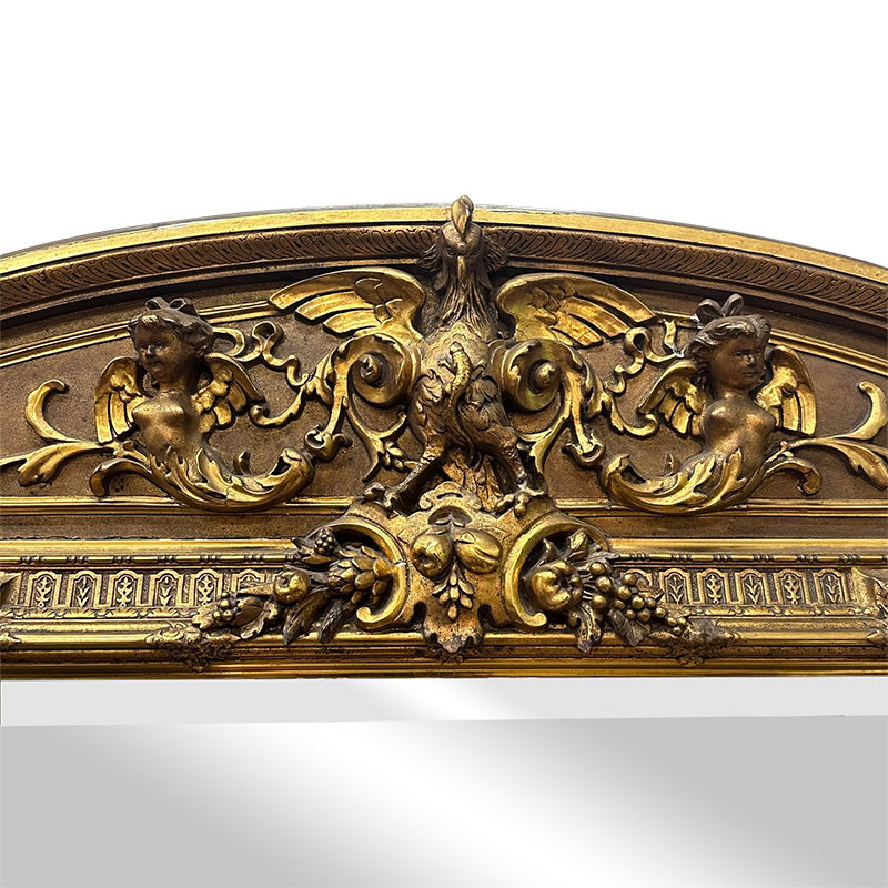 detail of Grand Antique French gilt mirror